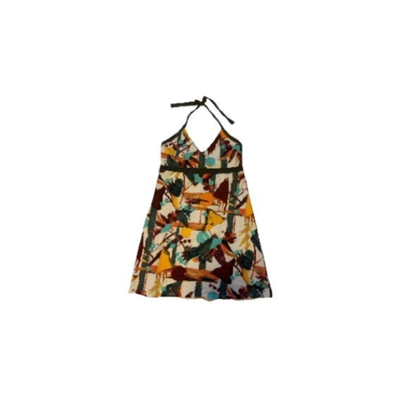 Patagonia Multicoloured Stretch Cotton Halter Dress - Women’s Size XL - Picture 1 of 11